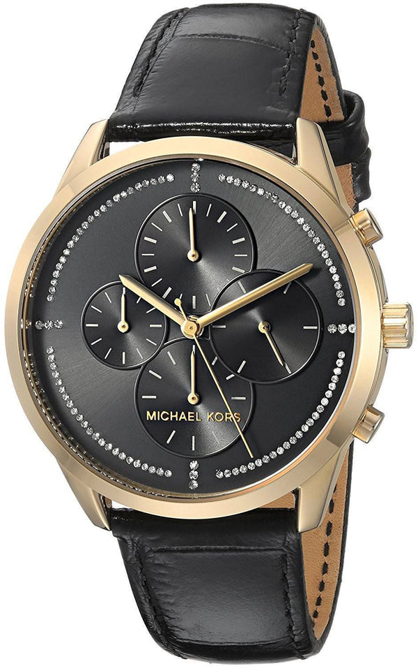 Michael Kors Slater Black Leather Strap Women's Watch  MK2686 - Big Daddy Watches