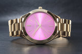 Michael Kors Slim Runway Gold Pink Dial Ladies Watch MK3264