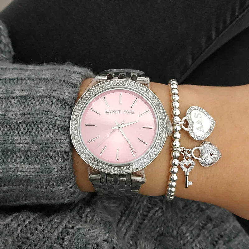 Michael Kors Darci Crystal Paved Pink Dial Ladies Watch MK3352