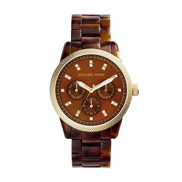 Michael Kors Jet Set Tortoise Shell Acrylic Strap Ladies Watch MK5038
