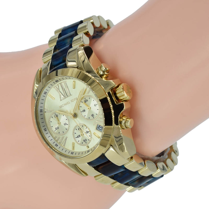 Michael Kors Bradshaw Chronograph Blue Gold Watch MK6318