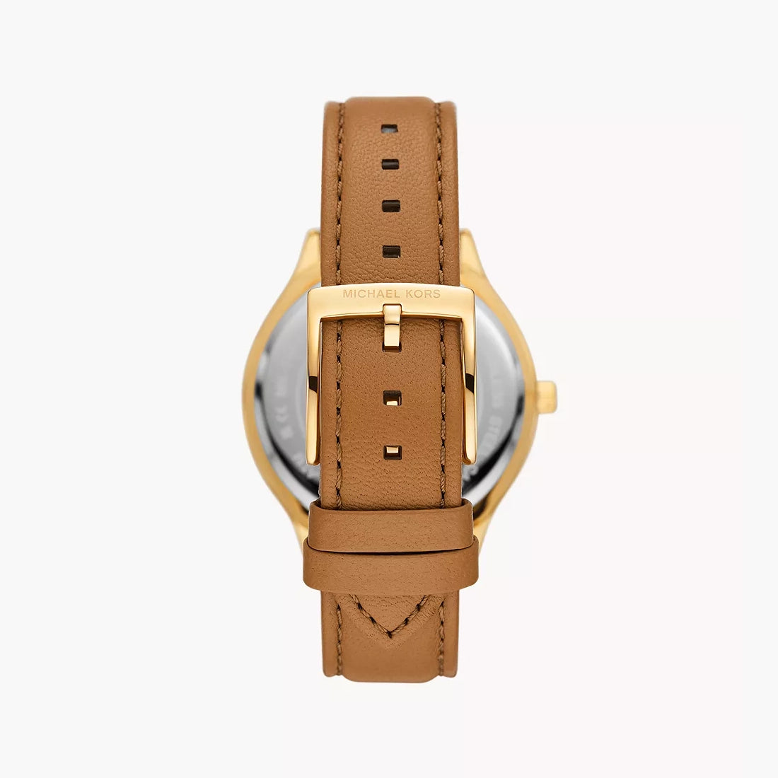Michael Kors Slim Runway White Dial Brown Leather Strap Women's Watch - MK7465