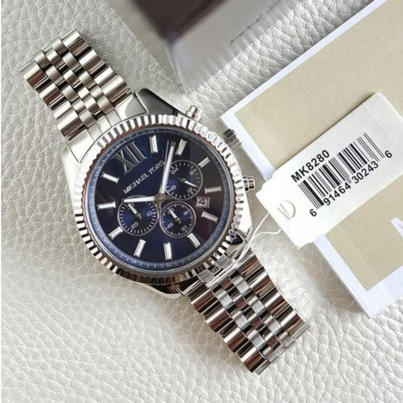 Michael Kors Watches Lexington Chronograph Navy Dial Men's Watch MK8280 Water resistance: 100 meters / 330 feet Movement: Quartz  
