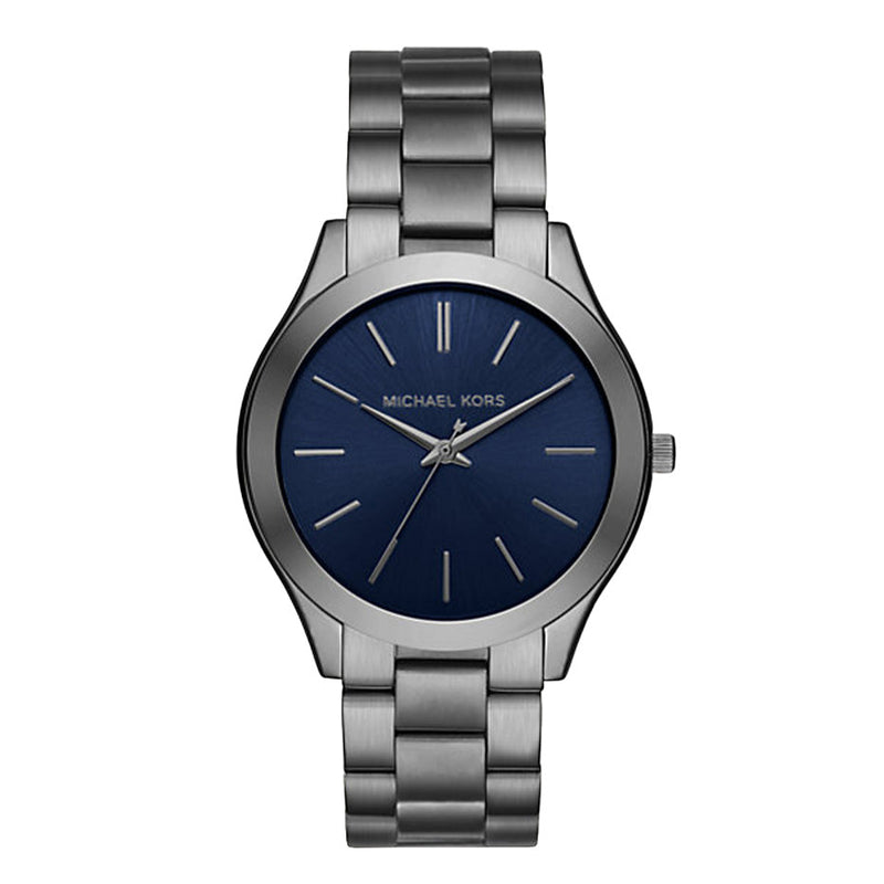 Michael Kors Slim Runway Navy Blue Dial Gunmetal Men's Watch - MK8584