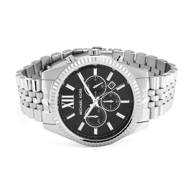 Michael Kors Chronograph Black Dial Silver Watch MK5708