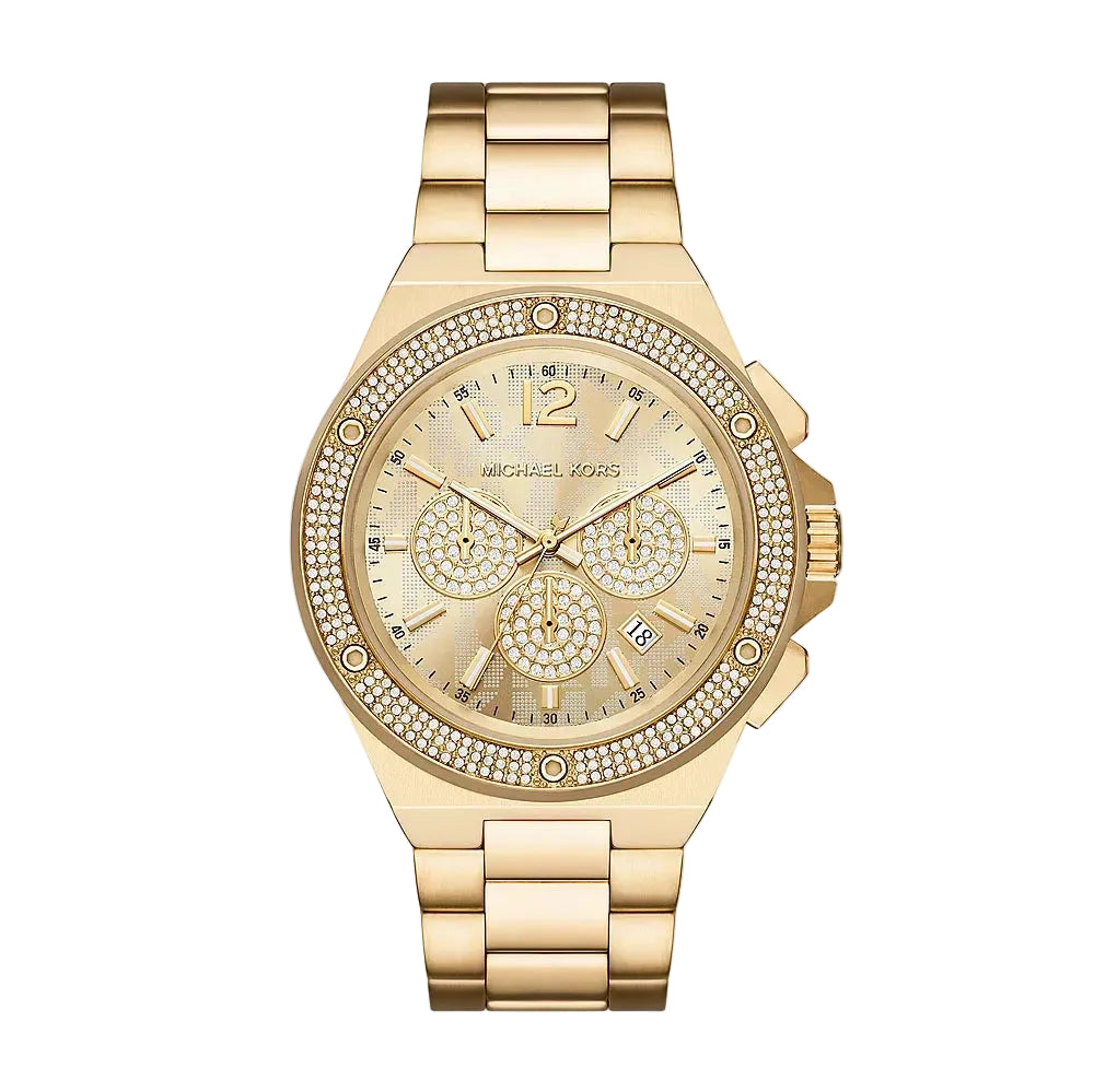 Michael Kors Lennox Pavé Chronograph Gold Men's Watch - MK8989
