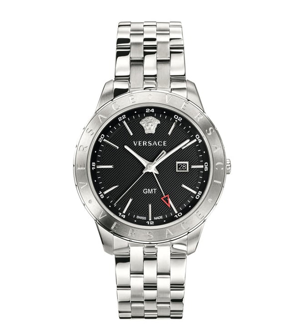 Versace Quartz Silver Steel Black Dial Men's Watch  VEBK00418 - Big Daddy Watches