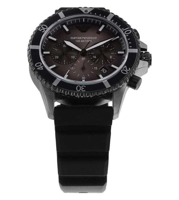 Emporio Armani Chronograph Black Silicone Men's Watch AR11515 - Big Daddy Watches #2