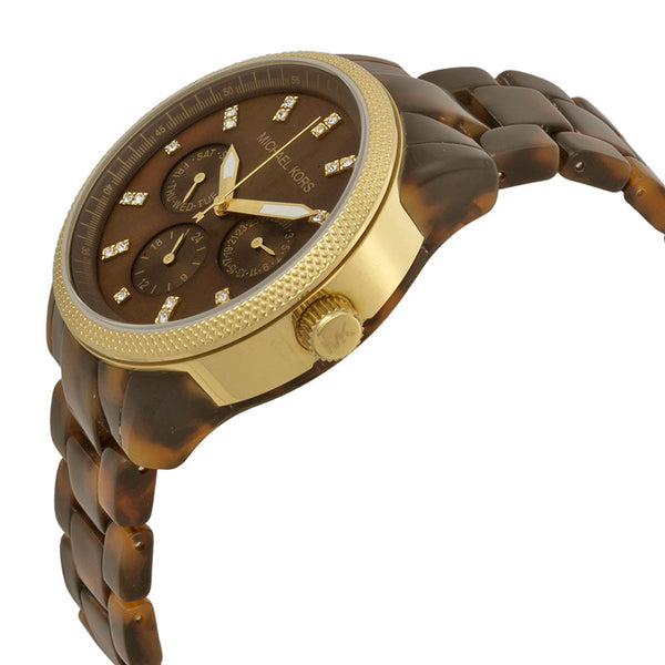 Michael Kors Jet Set Tortoise Shell Acrylic Strap Ladies Watch MK5038