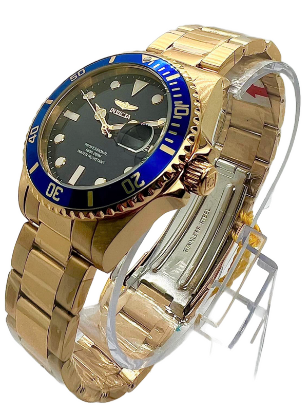 Invicta Pro Diver Quartz Blue Dial Yellow Gold-tone Watch 33276