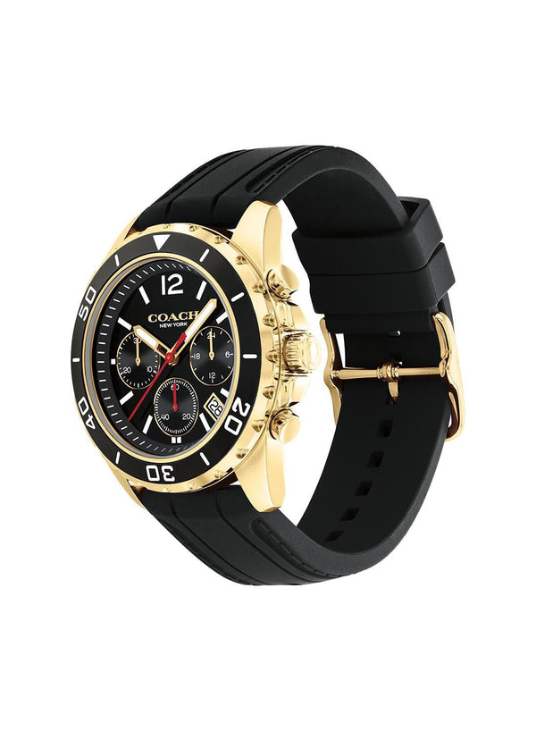 Coach Kent Black Silicon Strap Gold Men's Watch 14602564 - Big Daddy Watches #2