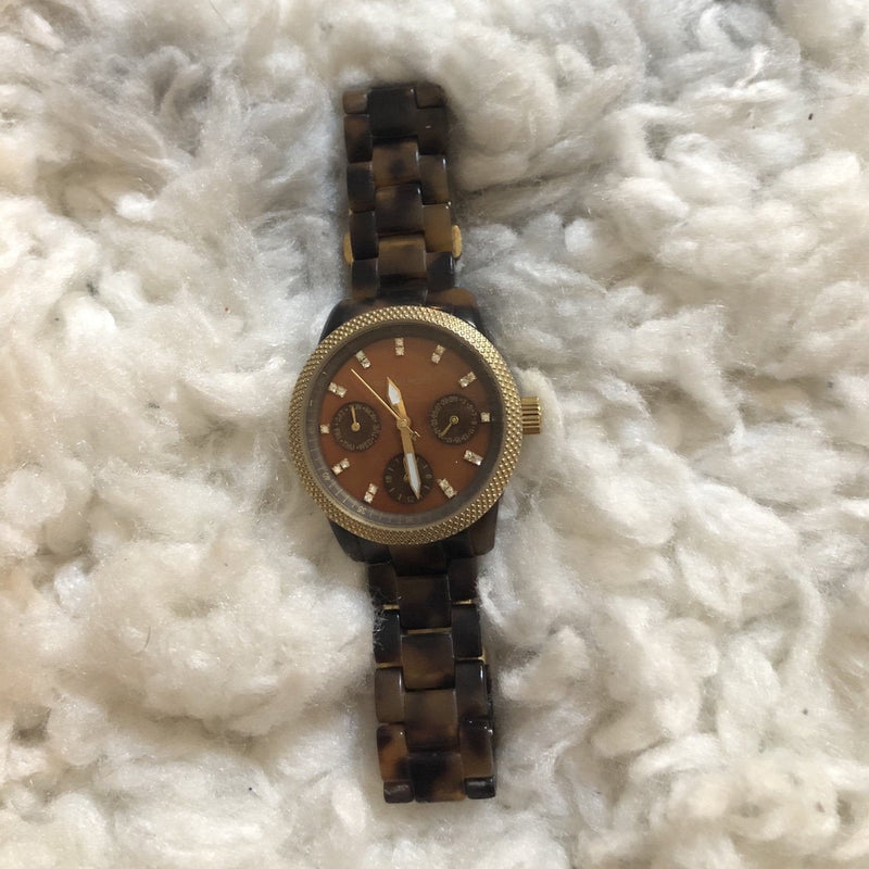 Michael Kors Brown Dial Tortoise Acrylic Strap Ladies Watch MK5399