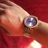 Michael Kors Darci Purple Dial Stainless Steel Ladies Watch MK3400