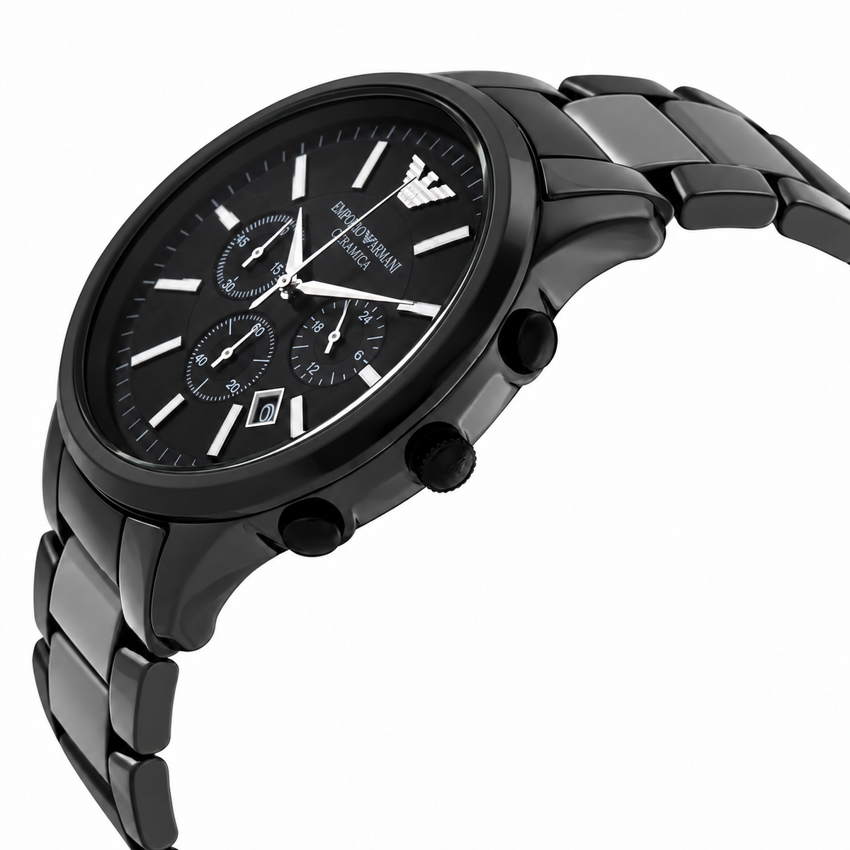 Emporio Armani Ceramica Chronograph Black Dial Men's Watch AR1451