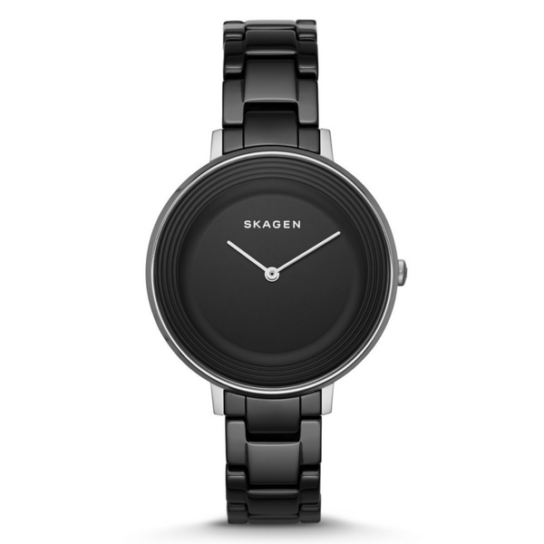 Skagen Ditte Black Dial Ceramic Bracelet Ladies Watch SKW2303