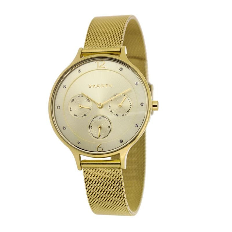 Skagen Anita Champagne Dial Gold-tone Ladies Watch SKW2313