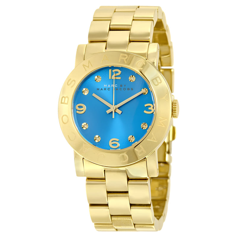 Marc By Marc Jacobs Amy Blue Dial Gold Tone Watch MBM3303
