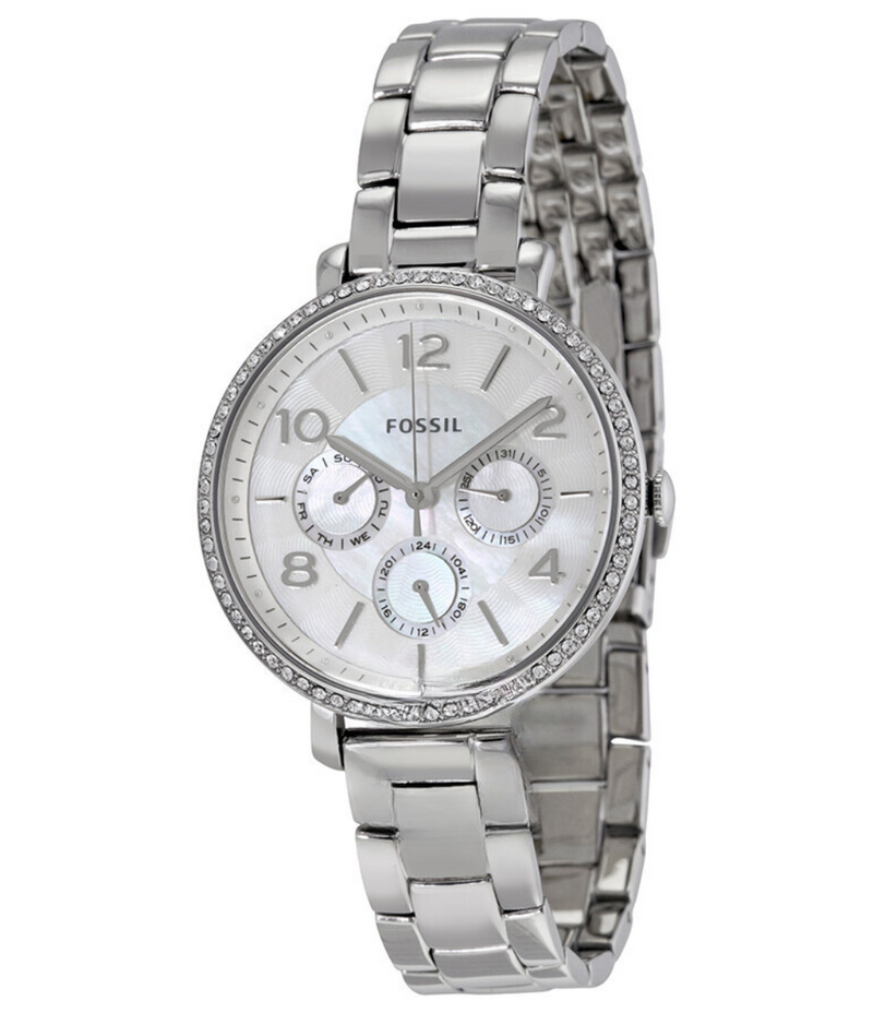 Fossil Jacqueline Multi-Function White Dial Stainless Steel Ladies Watch ES3755