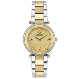 Versace Reve Analog Gold Dial Two Tone Steel Strap Women's Watch - VE8B00324