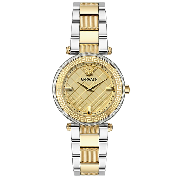 Versace Reve Analog Gold Dial Two Tone Steel Strap Women's Watch - VE8B00324