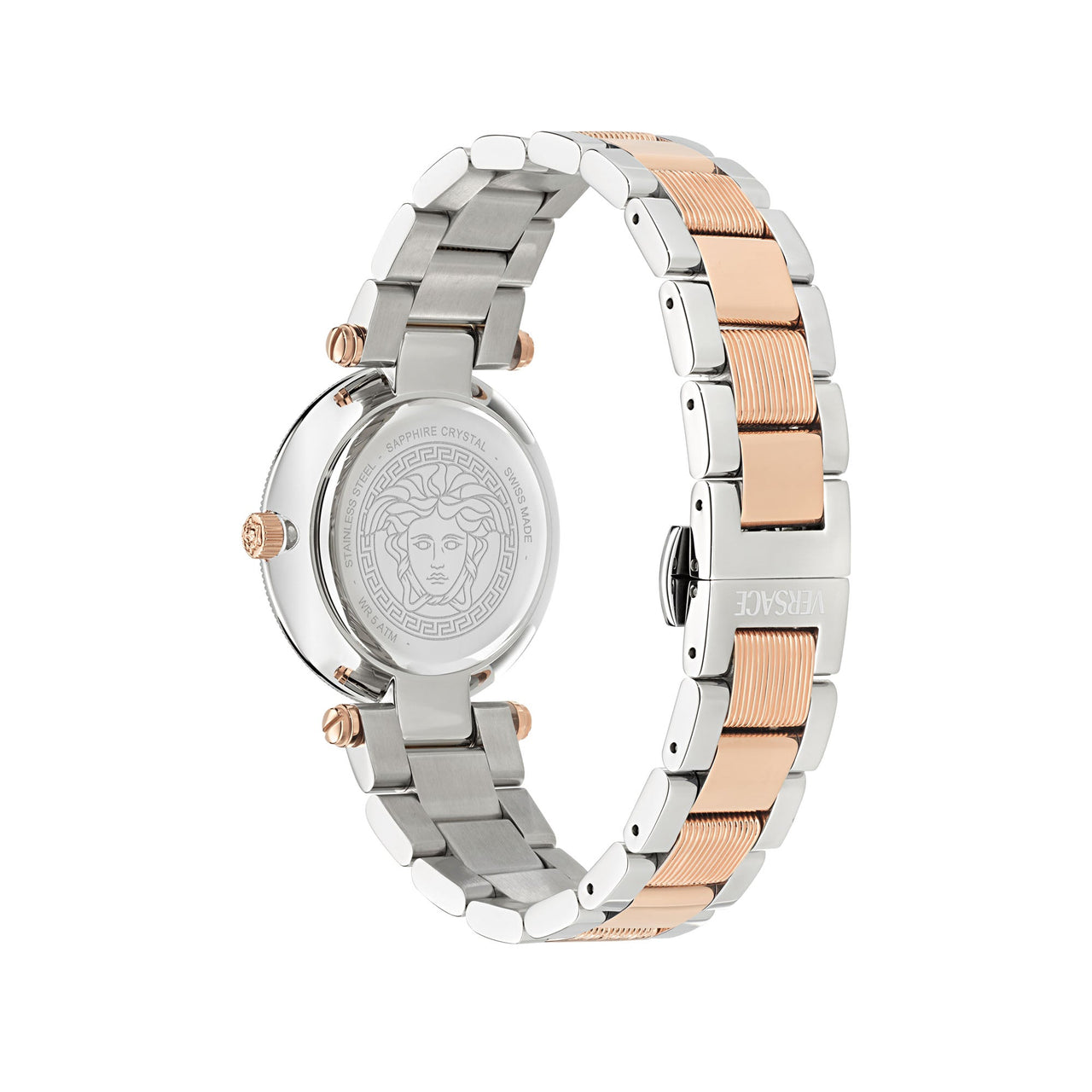 Versace Reve Rose Gold Dial Two-Tone Swiss Movement Women's Watch - VE8B00424