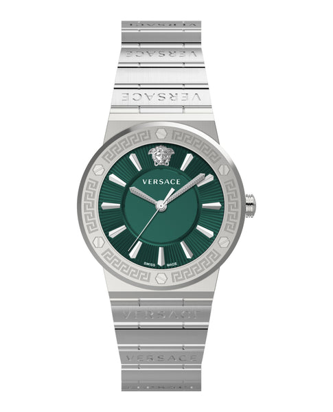 Versace Greca Silver Green Dial Women's Watch  VEVH00920 - Big Daddy Watches