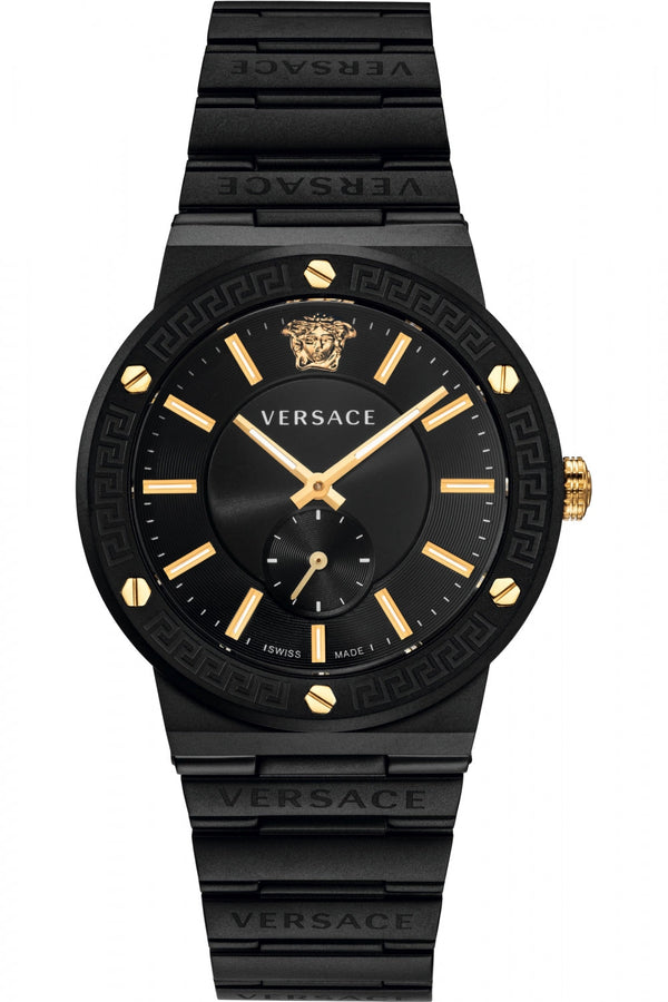 Versace Greca Logo-VI Black Stainless Steel Men's Watch  VEVI00620 - Big Daddy Watches