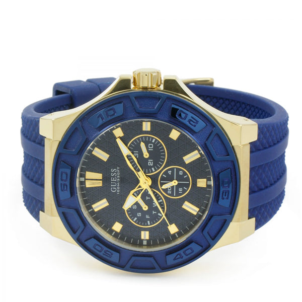 Guess Force Blue Dial Rubber Strap Men's Watch W0674G2