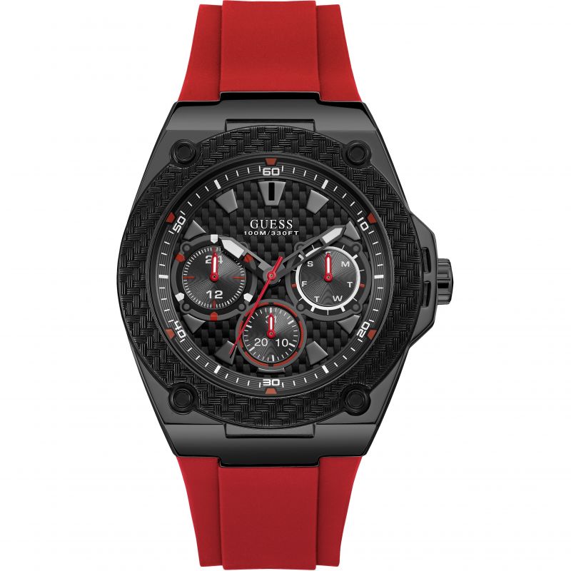 Guess Mens' Legacy Red Silicone Band Men's Watch  W1049G6 - Big Daddy Watches