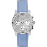 Guess Ladies Confetti Crystal Silicone Strap Women's Watch  W1098L3 - Big Daddy Watches