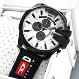 Diesel Mega Chief DZ4512 316L stainless steel & nylon/silicone strap 10ATM water resistant Japan movements with a chronograph and date function