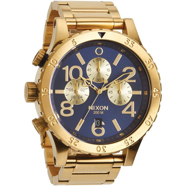 Nixon 48-20 Chrono Blue Dial Gold PVD Men's Watch A486-1922