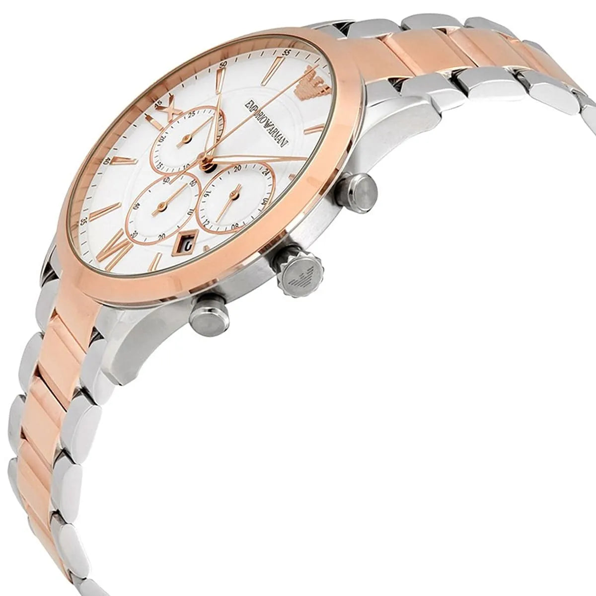 Emporio Armani Giovanni Chronograph Quartz White Dial Two Tone Steel Strap Watch For Men - AR11209 AR11209 - Image 6