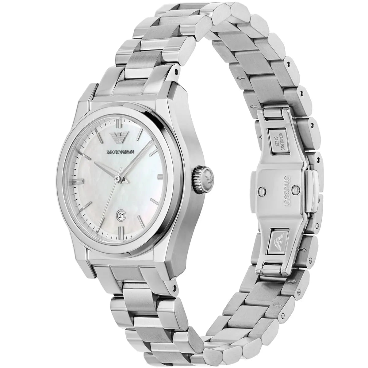 Emporio Armani Federica White MOP Dial Silver Women's Watch - AR11557