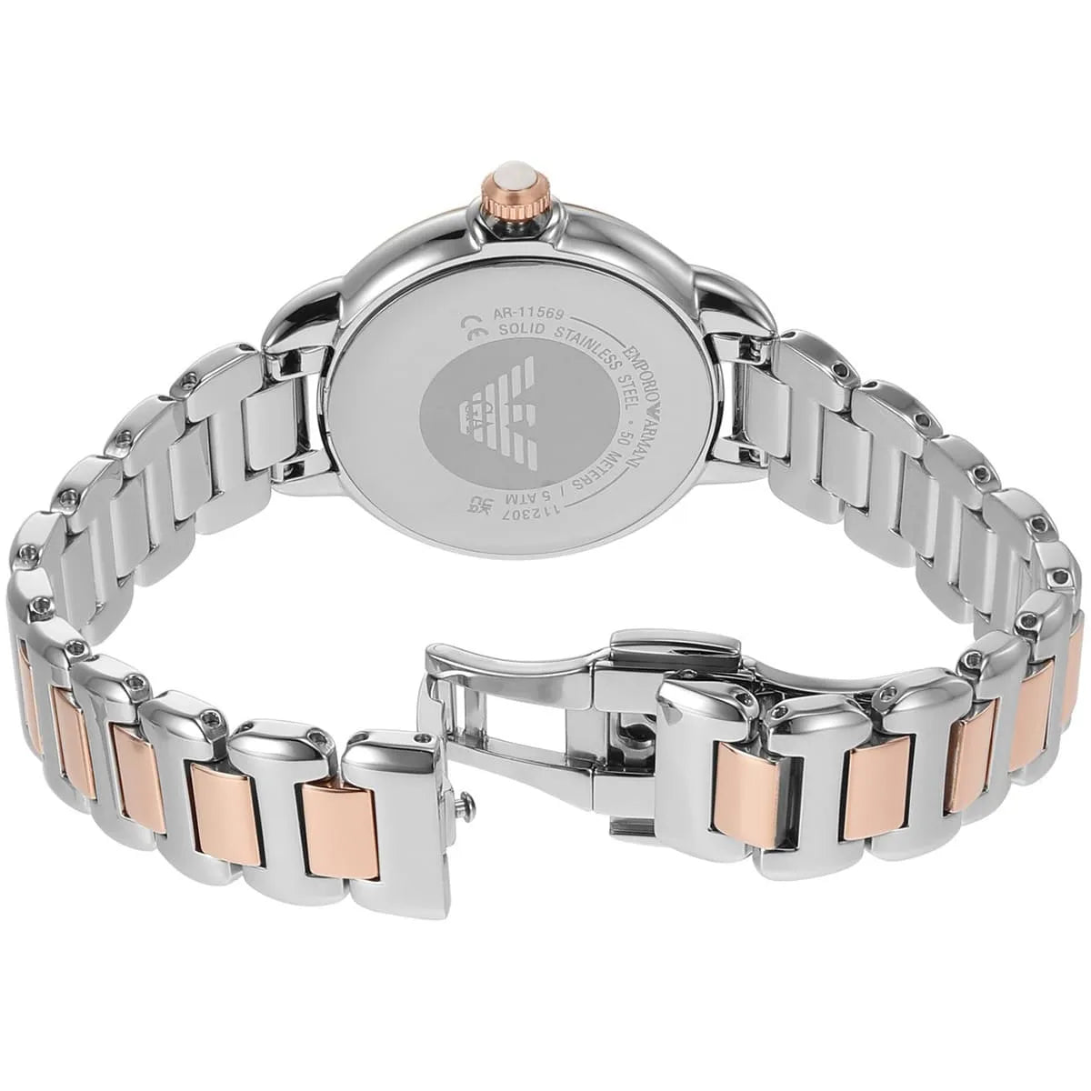Emporio Armani Mia White MOP Dial Two-tone Women's Watch - AR11569