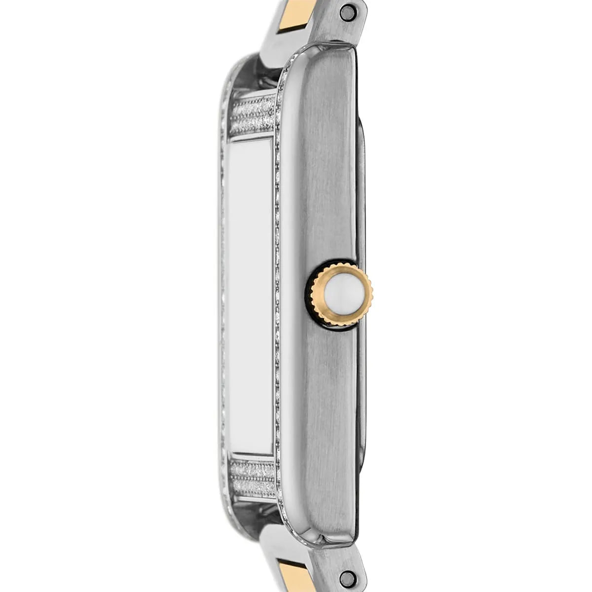 Emporio Armani Genni Rectangular White MOP Dial Two-tone Women's Watch - AR11642