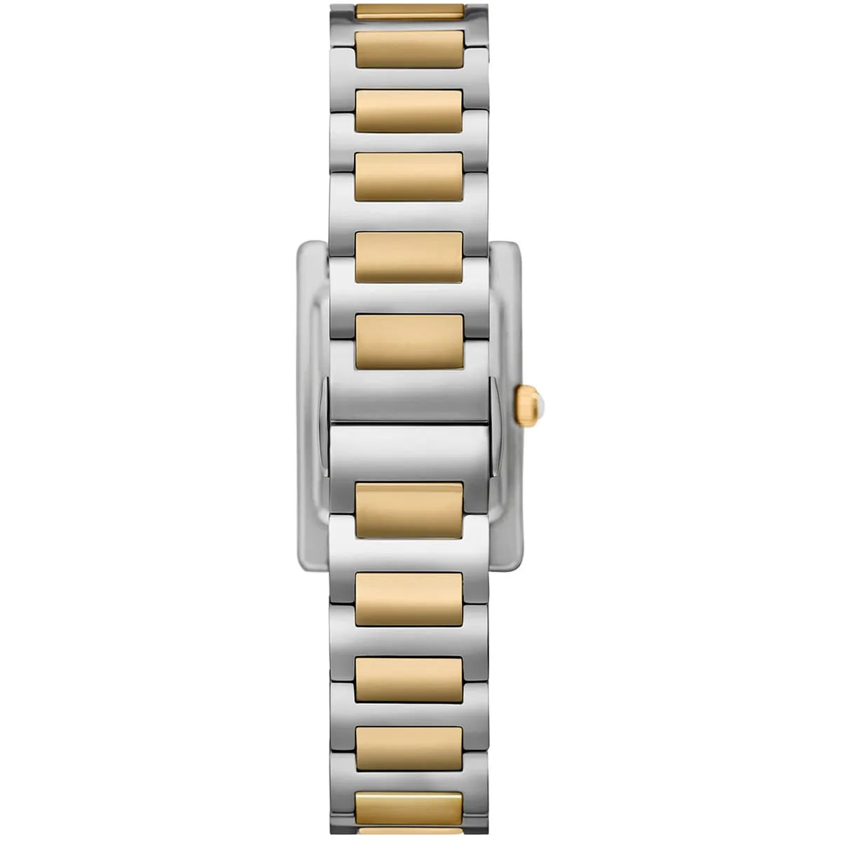 Emporio Armani Genni Rectangular White MOP Dial Two-tone Women's Watch - AR11642