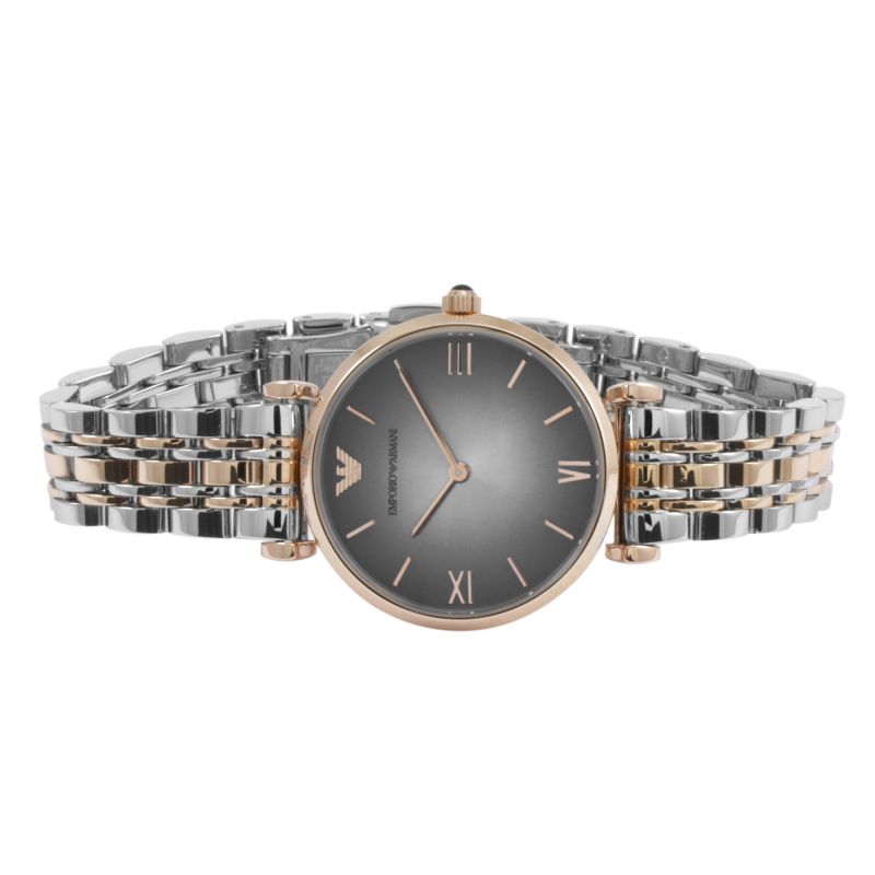 Emporio Armani Classic Grey Dial Two-Tone Ladies Watch AR1725