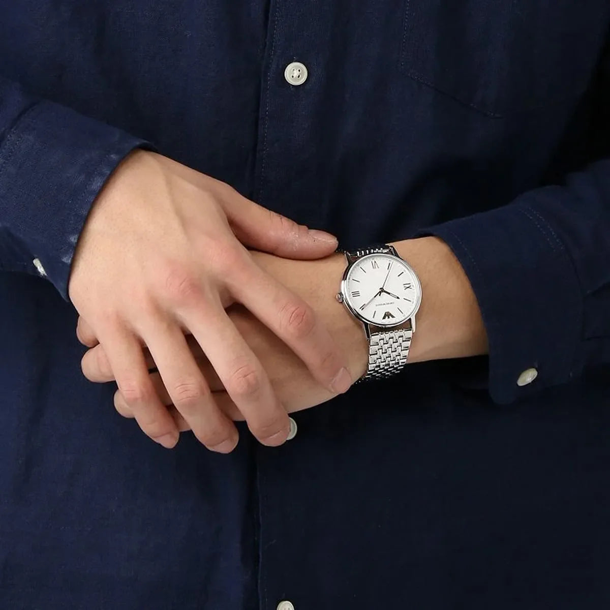 Emporio Armani Kappa White Dial Silver Men's Watch - AR80014