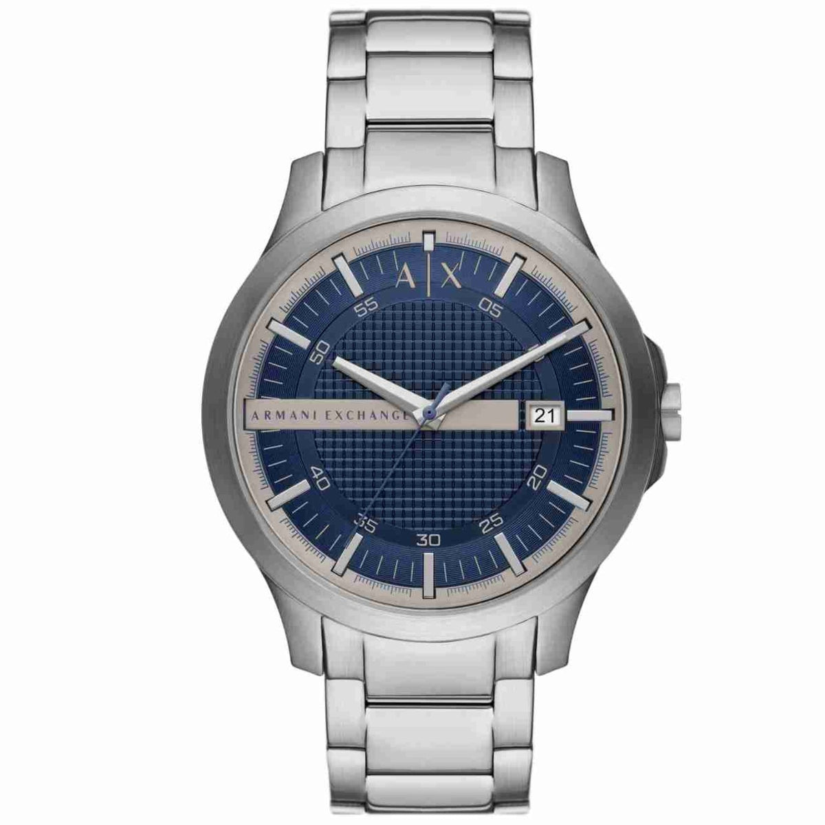 Armani Exchange Hampton AX2451 watch with blue dial and silver-tone stainless steel bracelet