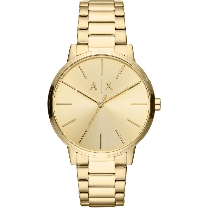 Armani Exchange AX2707 gold-tone three-hand men's watch with champagne dial