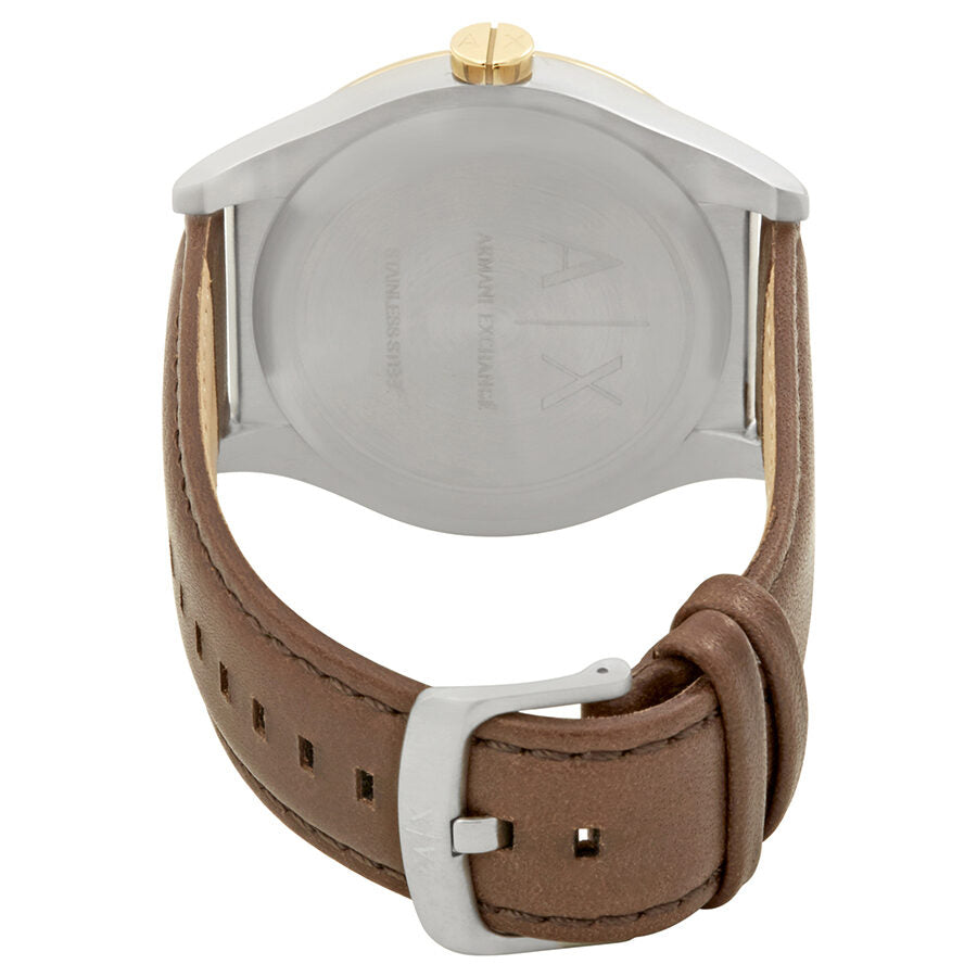 Armani Exchange Nico Mutli-colour Brown Leather Blue Dial Gold Watch - AX2334