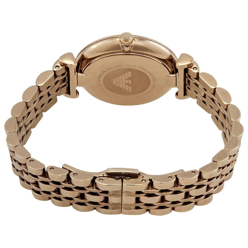 Emporio Armani Gianni T-Bar Crystal Rose Gold Dial Ladies Watch AR11059