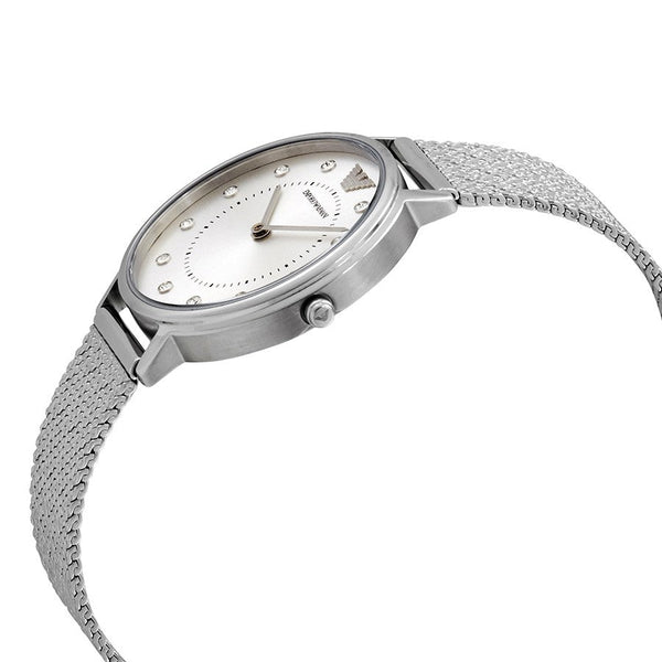 Emporio Armani Quartz Crystal Silver Dial Ladies Watch AR11128