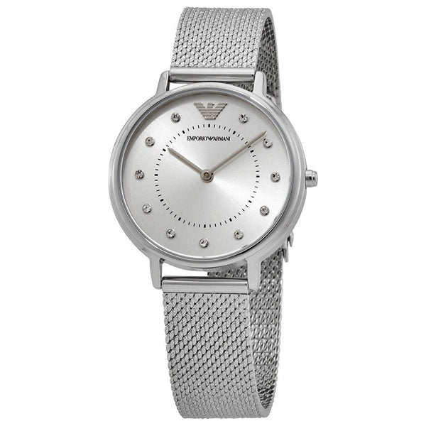 Emporio Armani Quartz Crystal Silver Dial Ladies Watch AR11128