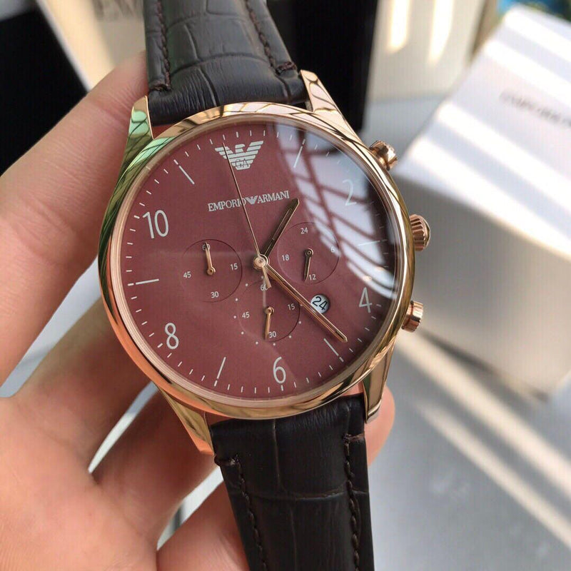 Emporio Armani Classic Chronograph Burgundy Dial Men's Watch AR1890
