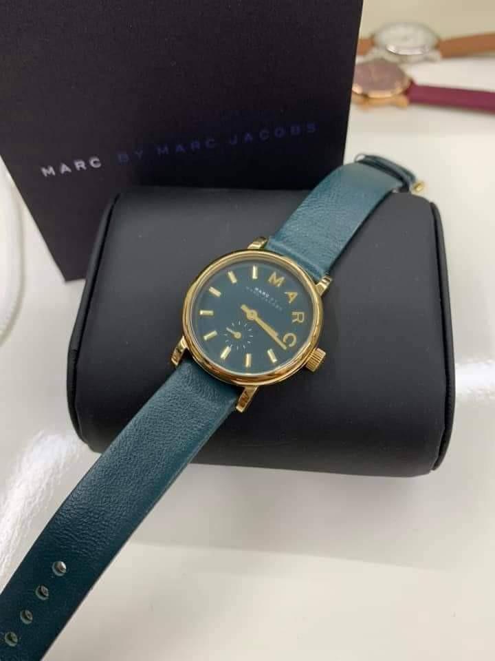 Marc by Marc Jacobs Baker Green Dial Green Leather Ladies Watch MBM1268