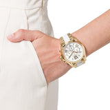 Michael Kors Bradshaw Chronograph Dial Two-tone Ladies Watch MK5743 Water resistance: 50 meters / 165 feet Movement: Quartz  