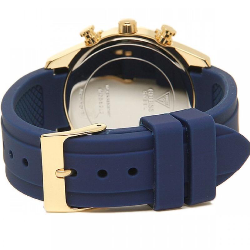 Guess Blue Dial Rubber Strap Ladies Watch W0562L2