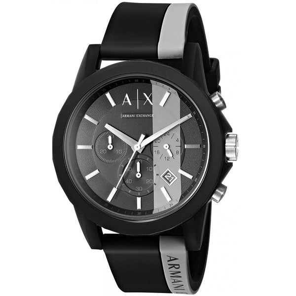Armani Exchange Outer Banks Chronograph Black Silicone Watch - AX1331